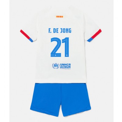 Kindertrikot FC Barcelona Auswärtstrikot 2023-24 Fußballtrikot Trikotsatz Frenkie de Jong 21