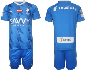 Fußballtrikots Sale Herren Al-Hilal Heimtrikot 2023-2024 Kurzarm + Kurze Hosen