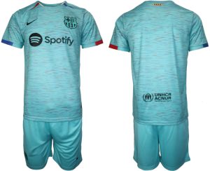 Herren FC Barcelona 23-24 Drittes Trikot blau und rot Fußballtrikots Set Outlet