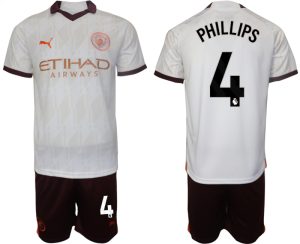 Herren Set Manchester City Auswärtstrikot 2023/24 Fußballtrikots Kalvin Phillips 4