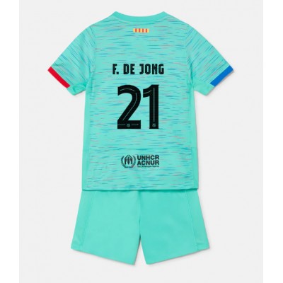 Kinder FC Barcelona 2023-24 Drittes Trikot Fußball trikotsatz Frenkie de Jong 21