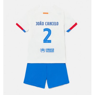 Kindertrikot FC Barcelona Auswärtstrikot 2023-24 Fußballtrikots Set Joao Cancelo 2