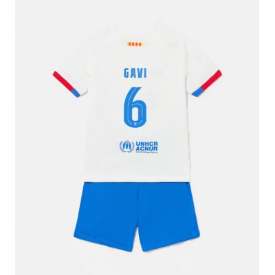 Kindertrikot FC Barcelona Auswärtstrikot 2023-24 Fußballtrikots Set Paez Gavi 6