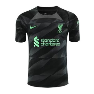 Fußballtrikot für Herren Liverpool Torwart Auswärtstrikot 2023-24 schwarz Kurzarm