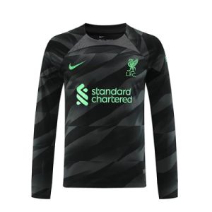 Fußballtrikot für Herren Liverpool Torwart Auswärtstrikot 2023-24 schwarz Langarm