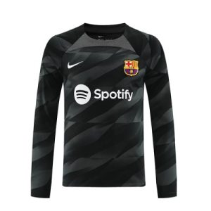 Herren FC Barcelona Torwart Auswärtstrikot 2023-24 schwarz Langarm Personalisierbar