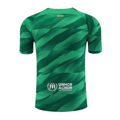 Herren FC Barcelona Torwart Heimtrikot 2023-24 grün Kurzarm im Sale-1