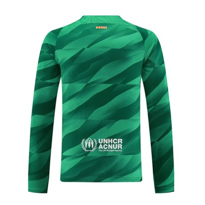 Herren FC Barcelona Torwart Heimtrikot 2023-24 grün Langarm-1