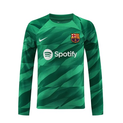 Herren FC Barcelona Torwart Heimtrikot 2023-24 grün Langarm