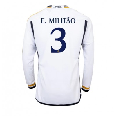 Herren Real Madrid 2023-24 Heimtrikot weiß Langarm Eder Militao 3