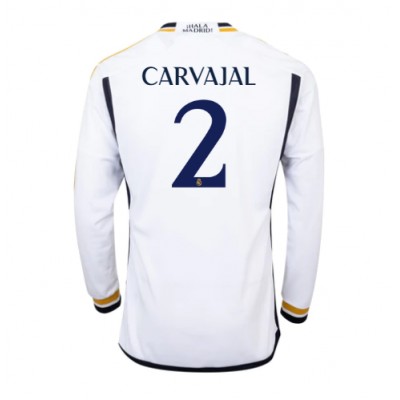 Herren Real Madrid 2023-24 Heimtrikot weiß Langarm Fußballtrikots Daniel Carvajal 2