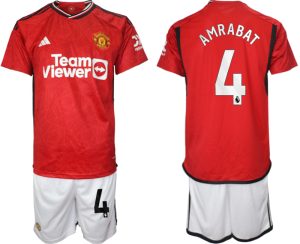 Herren Set Manchester United Heimtrikot 2023-24 bestellen mit Aufdruck AMRABAT 4