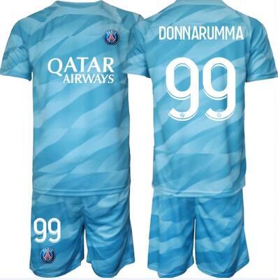 Kinder Günstige Paris Saint-Germain PSG Torwarttrikot Trikotsatz 2023-24 blau DONNARUMMA 99