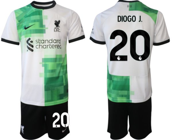 Fußballtrikot Herren Set Liverpool FC Auswärtstrikot 2023-24 Diogo Jota 20