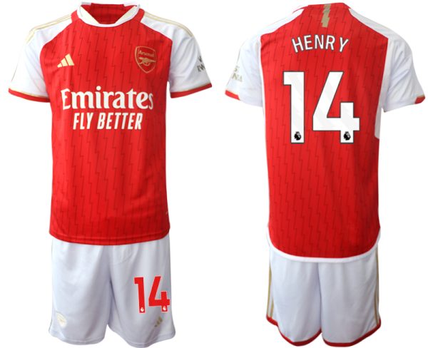 Günstige Fußballtrikots Arsenal Heimtrikot 2023-24 rot-weiss Herren Set Thierry Henry 14