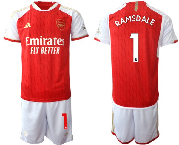 Günstige Herren Set Arsenal Heimtrikot 2023-24 rot-weiss bestellen Aaron Ramsdale #1