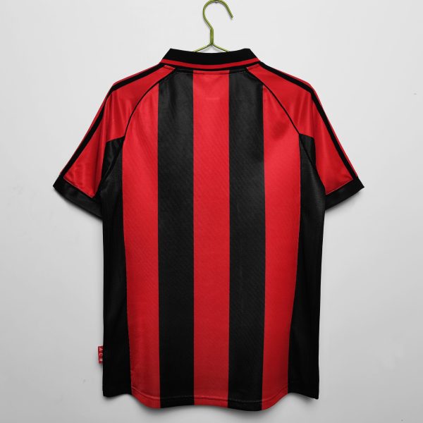 Herren AC Milan 1998/99 Kurzarm rot schwarz Retro Fußballtrikots-1