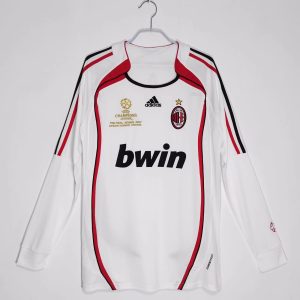 Herren AC Milan 2006/07 Langarm rot weiß Retro Fußballtrikots