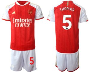 Herren Set Arsenal Heimtrikot 2023-24 rot-weiss Kurzarm + Kurze Hosen Thomas Partey 5