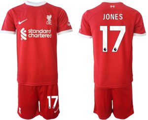 Herren Set Liverpool FC Heimtrikot 2023-24 rot Fußballtrikots Curtis Jones 17