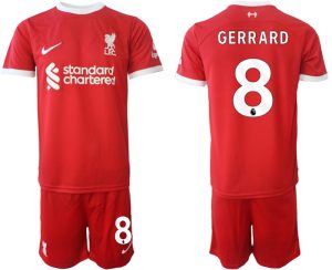 Herren Set Liverpool FC Heimtrikot 2023-24 rot Fußballtrikots Steven Gerrard 8