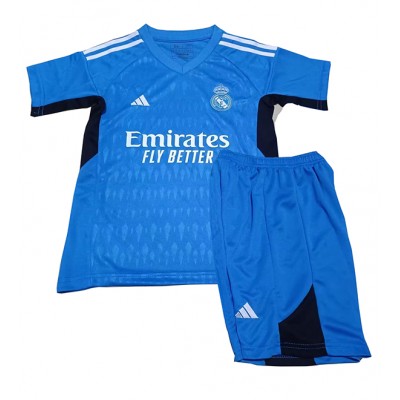 Kinder Torwart Auswärts Trikotsatz Real Madrid 2023-24 Fußballtrikot On Sale