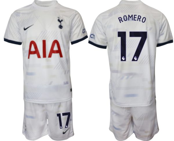 Günstige Fußballtrikots Herren Trikotsatz Tottenham Hotspur Heimtrikot 2023-24 Cristian Romero 17