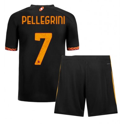 Günstige Fußballtrikots Set AS Roma 3rd trikot Kinder 2023-24 Lorenzo Pellegrini 7