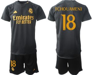 Herren Fußballtrikots Set Real Madrid 2023-24 Drittes Trikot Aurelien Tchouameni 18