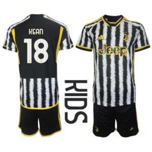 Juventus Trikot Kinder FC 2023-2024 Heimtrikot Trikotsatz Moise Kean 18