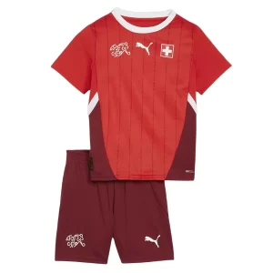 Kinder Trikotsatz Schweiz Euro 2024 Heimtrikot EM 24-25 in Rot