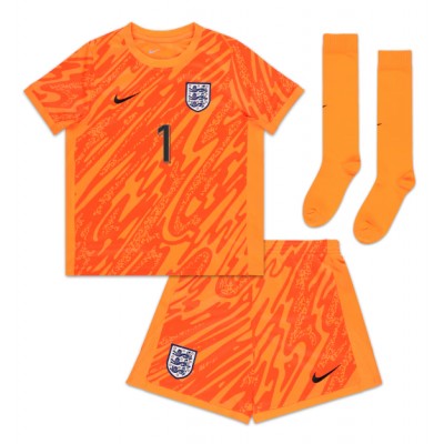 Kinder England Trikot EM 2024 Torwart Heimtrikot Kurzarm + Kurze Hosen Pickford 1-1