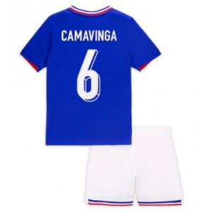 Kinder Frankreich Trikot EM 2024 Heimtrikot Trikotsatz Kit Eduardo Camavinga 6