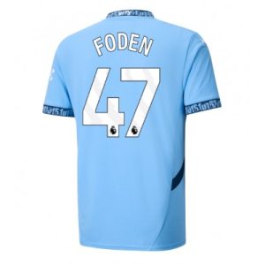 Fußballtrikot Outlet Herren Manchester City Heimtrikot 2024-25 Blau Kurzarm Phil Foden 47