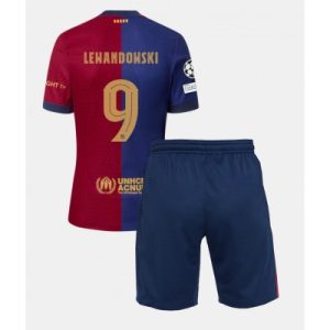 Fußballtrikots Kaufen Kinder FC Barcelona 2024-25 Heimtrikot Robert Lewandowski 9