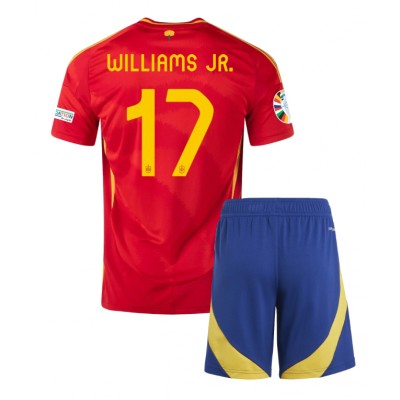 Kinder Fußballtrikot Set Spanien EM 2024 Heimtrikotsatz Nico Williams 17