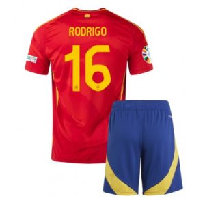 Kinder Fußball Trikot Spanien EM 2024 Heimtrikotsatz Rodri Hernandez 16