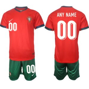 Günstige Trikotsätze Portugal trikot EM 2024 Heimtrikot Rot Personalisierbar