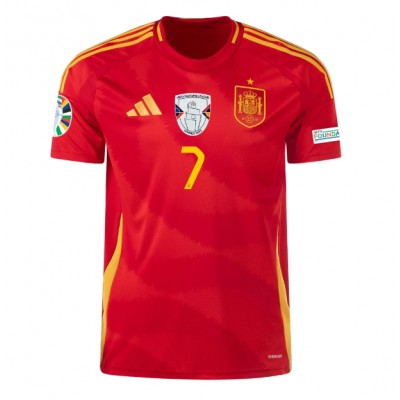 Günstiges Fußballtrikot Spanien Auswärts Trikotsatzt EM 2024 Alvaro Morata 7-1