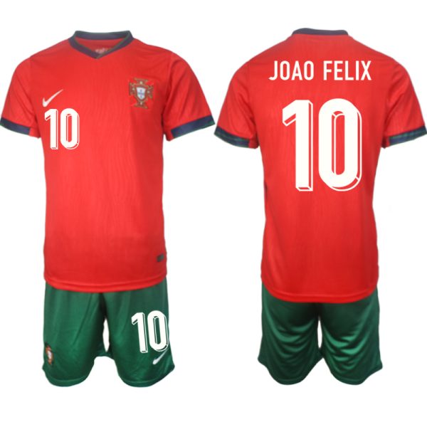 Kaufen Portugal Trikot EM 2024 Heimtrikot Kurzarm + Kurze Hosen Joao Felix 10