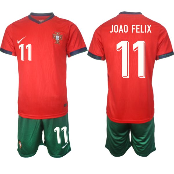 Kaufen Portugal Trikot EM 2024 Heimtrikot Kurzarm + Kurze Hosen Joao Felix 11