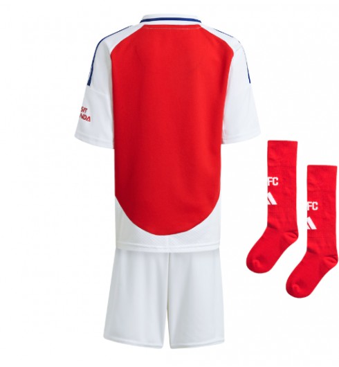 Kinderheim Trikot Arsenal Heimtrikot 2024-2025 weiß rot trikotsatz-1