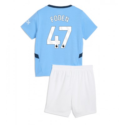 Kinder Fußballtrikot Set Manchester City Heimtrikotsatz 2024-25 blau weiß Phil Foden 47