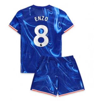 Chelsea Kinder Set Heimtrikot 2024-25 mit Aufdruck Enzo Fernandez 8