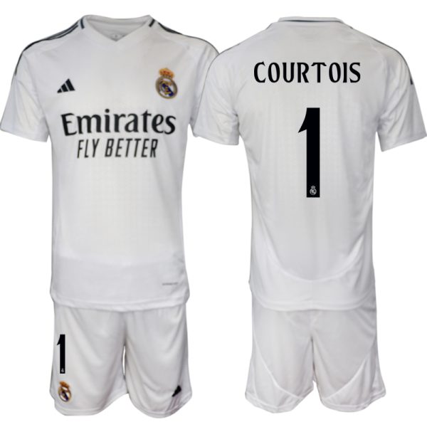 Herren Fußballtrikots Set Real Madrid 2024-25 Heimtrikot mit Aufdruck Thibaut Courtois 1