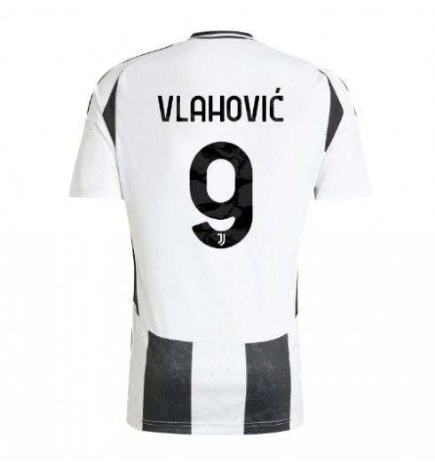 Juventus Heimtrikot 2024-25 schwarz weiß Fussballtrikots Dusan Vlahovic 9