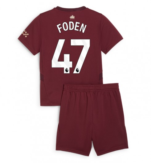 Kinder Fußball Trikot Outlet Manchester City 24-25 Ausweich Trikotsatz Phil Foden 47