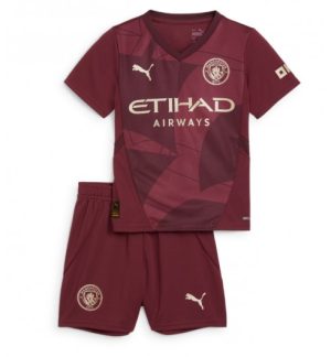 Kinder Fußballtrikot Kaufen Manchester City 24-25 Ausweich Trikotsatz