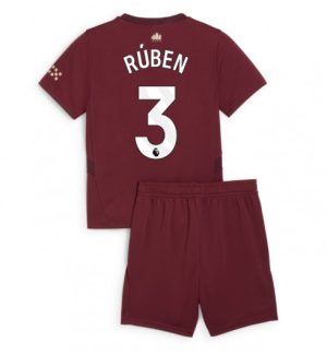 Kinder Fußballtrikot Kaufen Manchester City 24-25 Ausweich Trikotsatz Ruben Dias 3