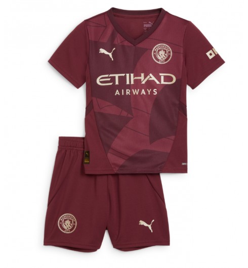 Kinder Fußballtrikot Kaufen Manchester City 24-25 Ausweich Trikotsatz